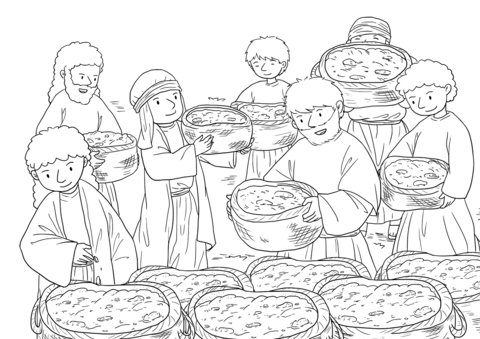 John 6 10 13 5,000 Fed Coloring Page